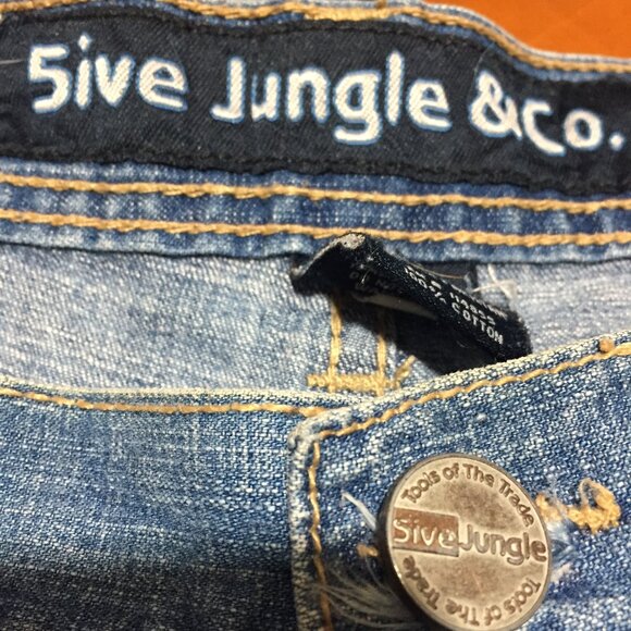 VINTAGE 5IVE JUNGLE & Co. WIDE LEG JEANS SHORTS SIZE 36 - Picture 8 of 8